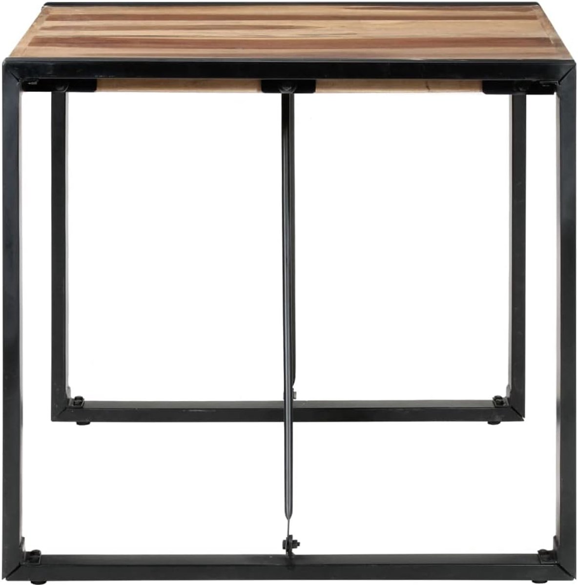 Acaciahout en rubberwood industriële stijl eettafel zwart 80x80x75