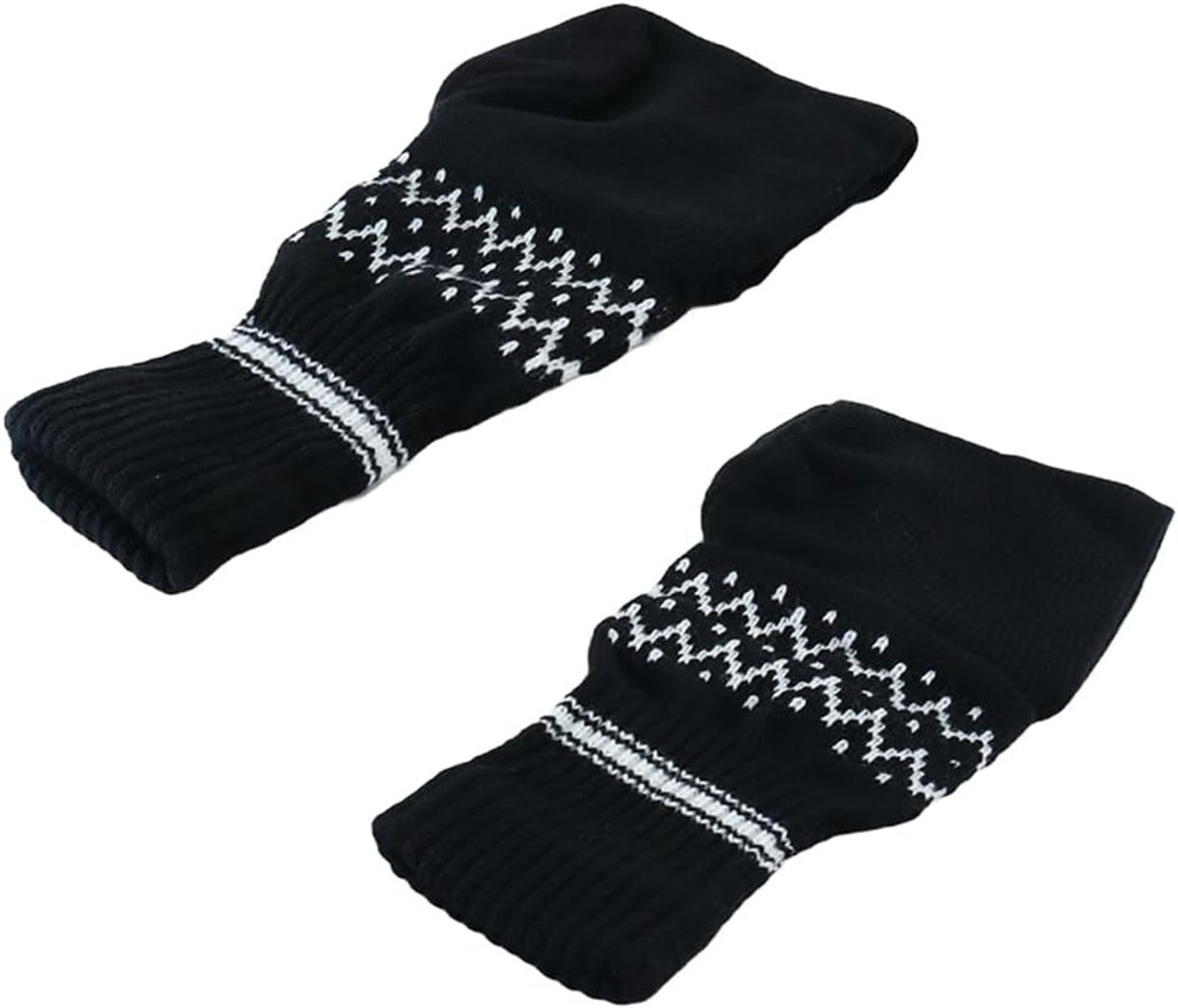 Handschoenen, set van 2, gebreide winterhandschoenen, warme stretch bierhandschoenen, geïsoleerde gebreide handschoenen, houden de handen warm, zwart