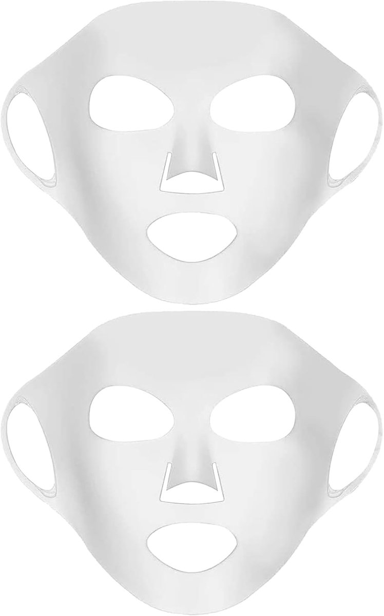 2 stuks herbruikbaar siliconen masker, siliconen gezichtsmasker-afdekking, gezichtsmaskerafdekking, damp, waterdicht, hydraterend, schoonheid gezichtsmasker voor bladmaskers