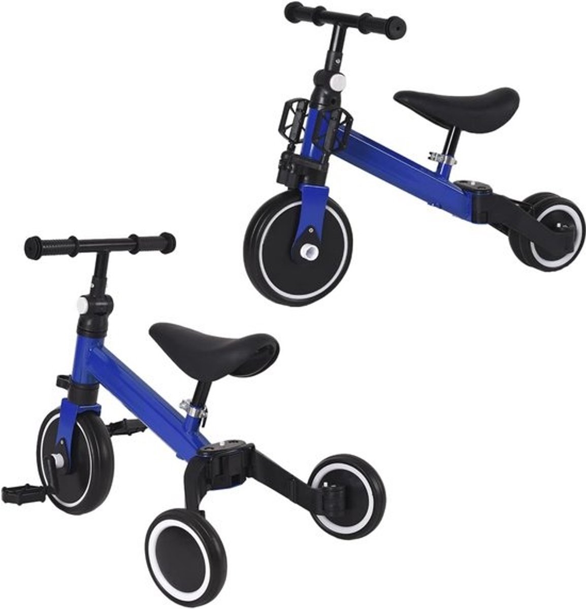 3-in-1 Evolutionaire driewieler voor kinderen | Fiets met afneembare pedalen voor 1-7 jaar | Mini-fiets en loopfiets zonder oudergreep