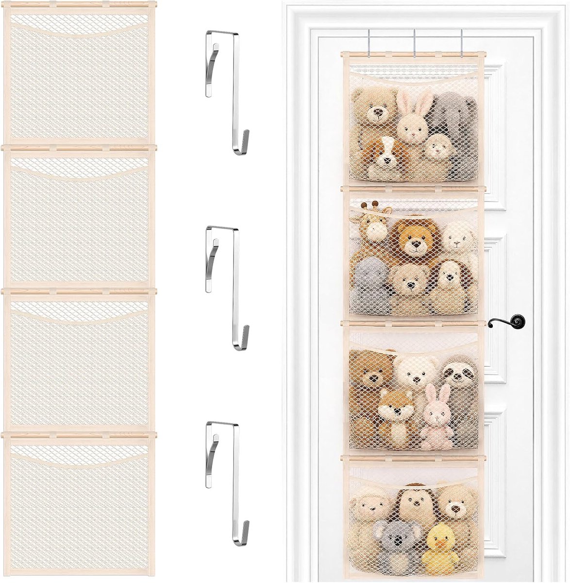 Opslag net deur hangend katoen 4 dieren boho stijl
