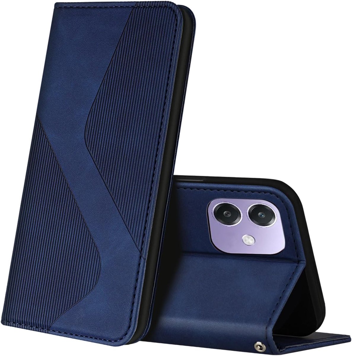 Hoesje voor OPPO A40 / A40m / A60 5G, PU Kunstleer Bookcase Telefoonhoesjes met [Kaartsleuven] [Stand], Flip Case Beschermhoesje voor OPPO A40 / A40m / A60 5G (Blauw)