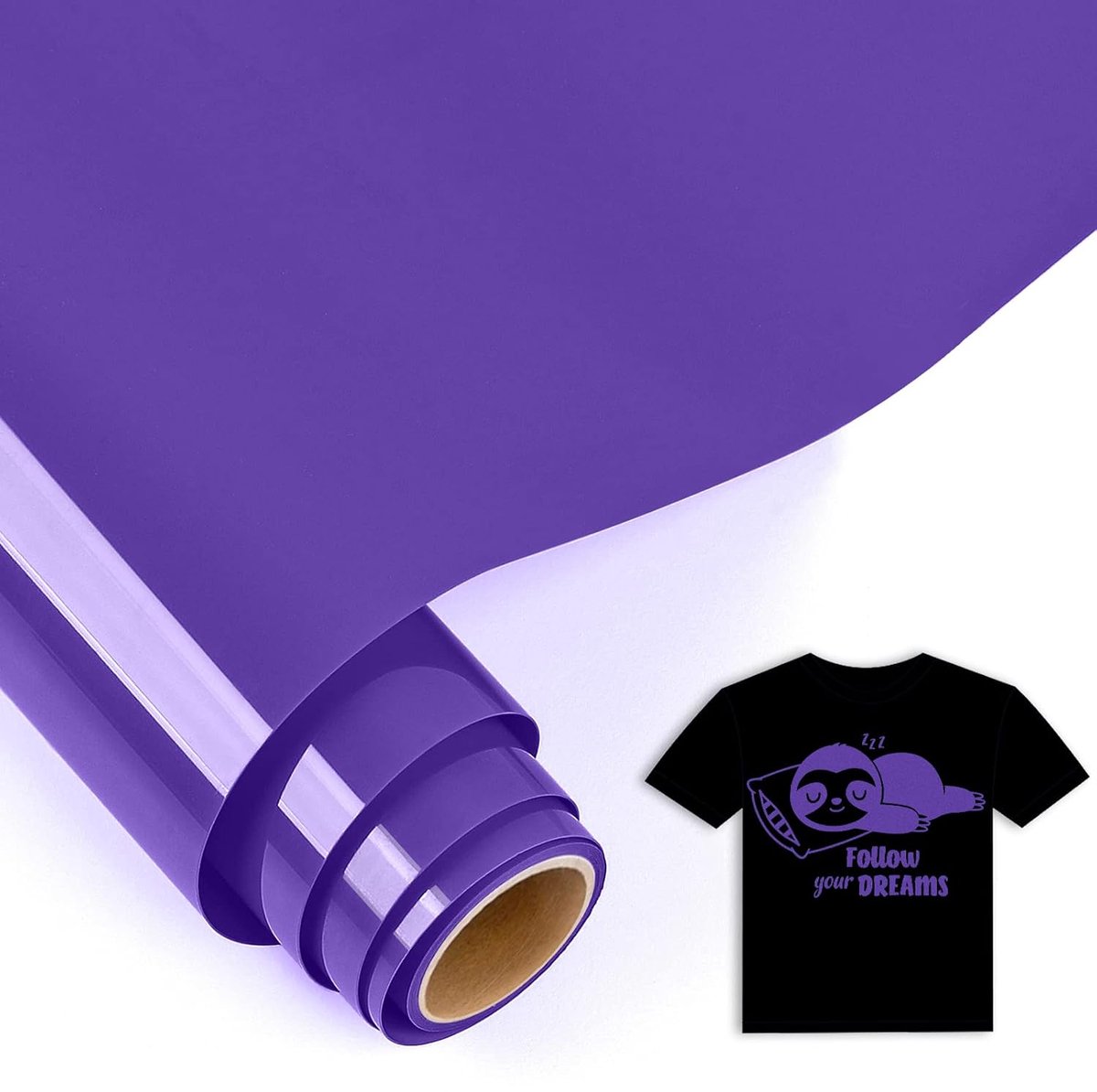 5 ft plotterfolie voor textiel, lila, 30,5 x 152,5 cm, flexfolie textiel in lila voor Cricut Maker, Silhouette Cameo, textielfolie voor kleding, mutsen, broeken, andere stoffen