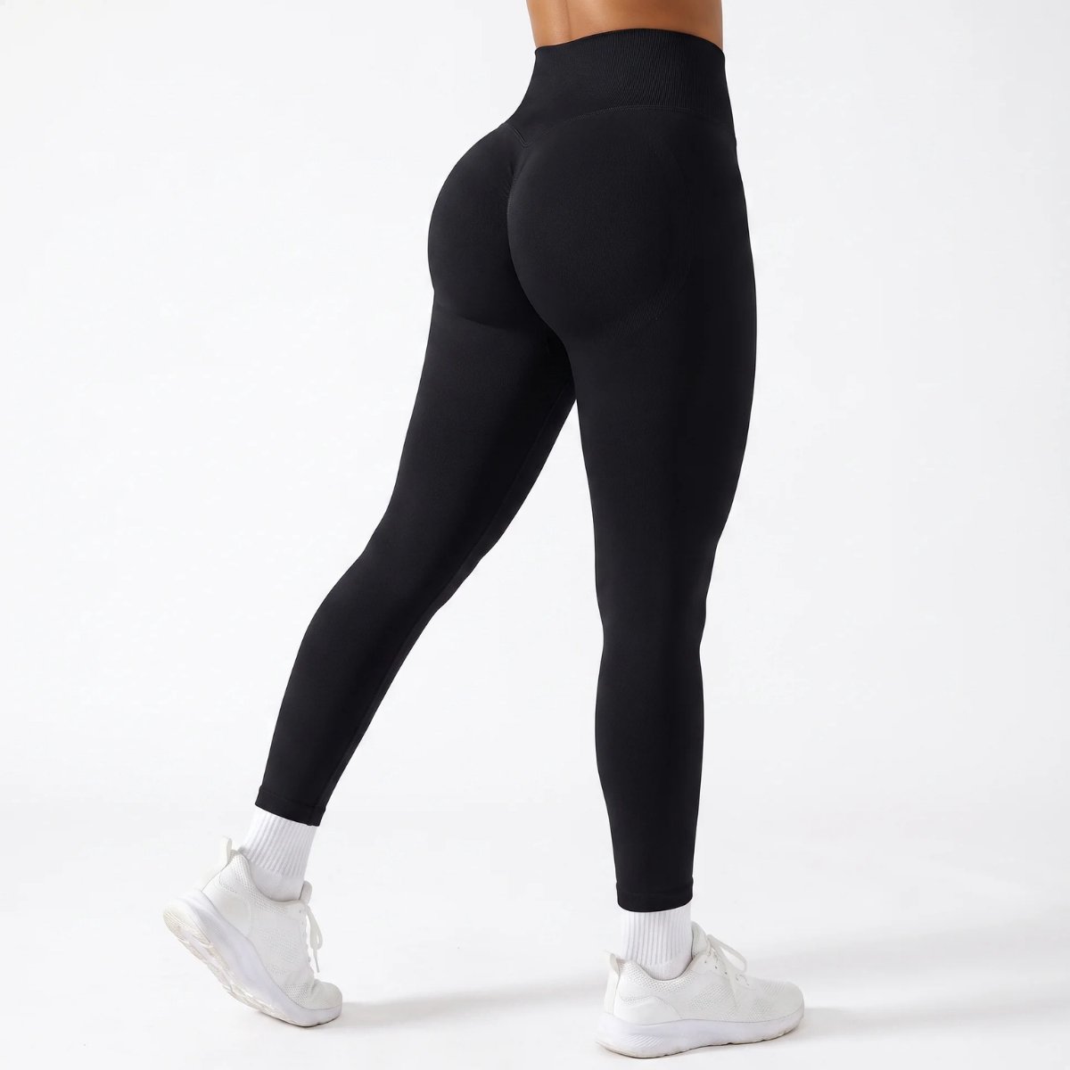 RENALUX Sportlegging Dames High Waist - Sportbroek Dames - Sportkleding Dames - Yoga Kleding Dames - Pilates Kleding Dames - Hardloopbroek Dames - Legging Dames - Zwart - Maat M