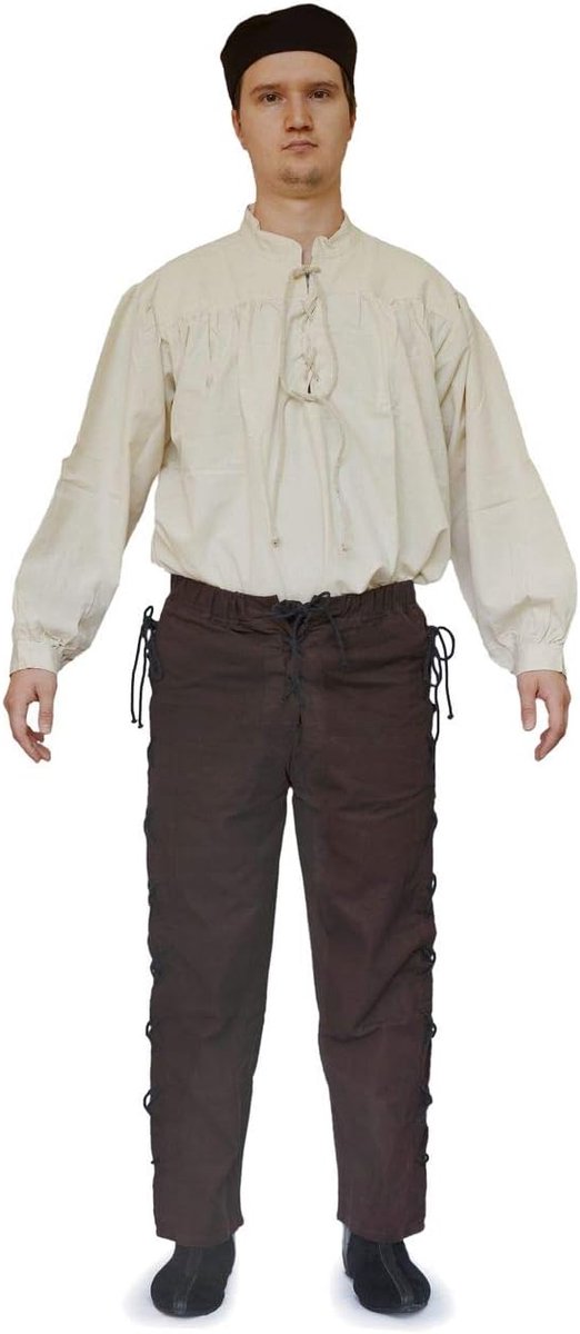 Broek Ansgir van katoen zwart, bruin S/M, L/XL, XXL/XXXL maat LARP