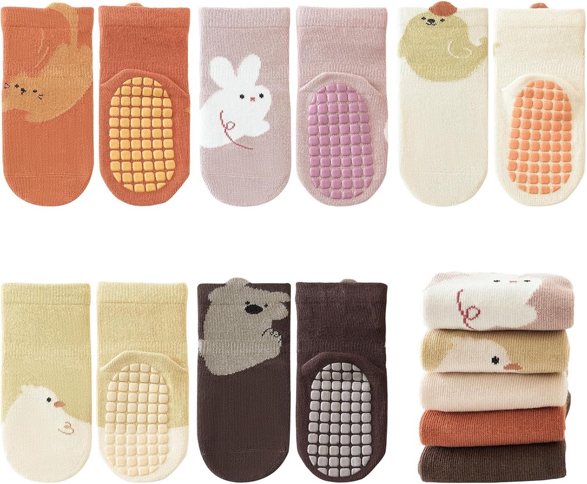Sokken, wintersokken, herfst, meisjes, jongens, kleine katoenen sokken met handvat, uniseks, pasgeborenen, dieren, sportsokken, set van 0-5 jaar