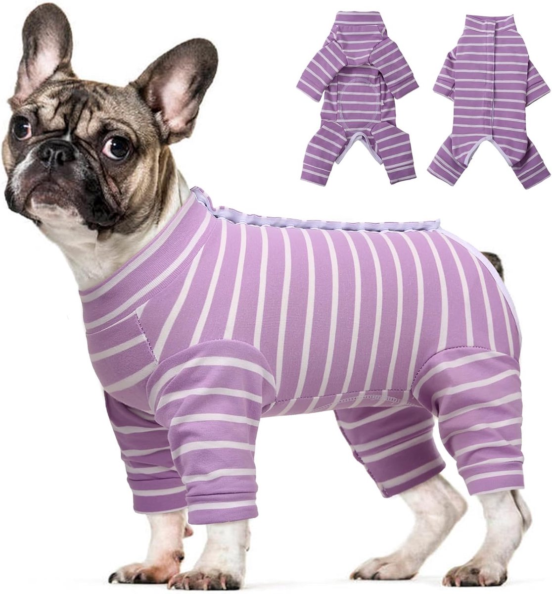 Hond Onesie Herstelpak, Puppy Bodysuit met Lange Mouwen Na Operatie Shirt voor Verharen Huidziekte Wondbescherming, Huisdier Pyjama Anti-Lik Kragalternatief voor Kleine Middelgrote Katten