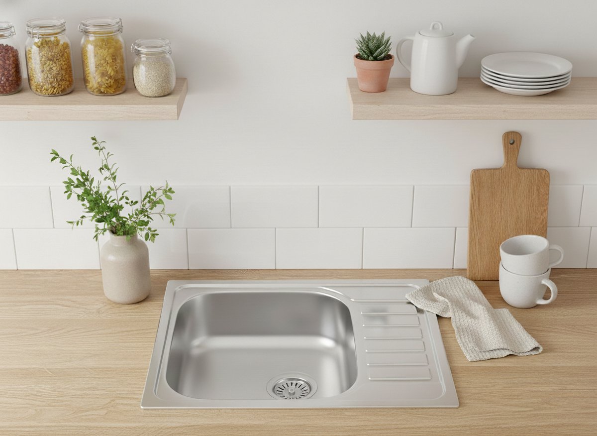 FAIZEE HOME RVS Spoelbak Keuken – Inbouwspoelbak Zilver – Diverse Maten en Modellen 60x50 cm Zonder kraan