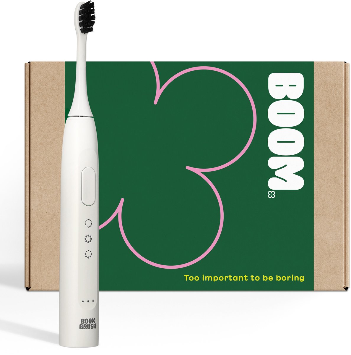 BOOM Elektrische Tandenborstel - 360 dagen Batterij - The Wave - Wit - Sonische Tandenborstel - Duurzaam