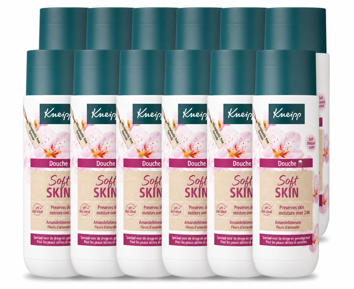 12 x Kneipp - Douchegel - Soft Skin - Amandelbloesem - 200 ml - Voordeelverpakking - 12 stuks