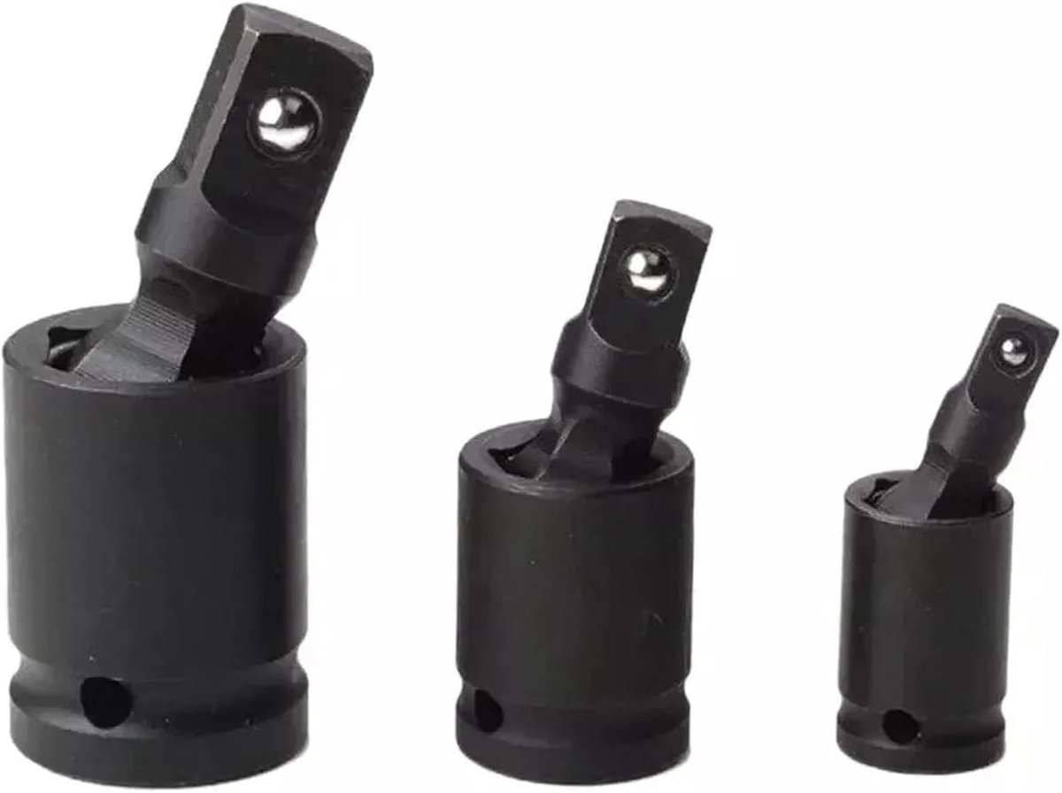 3-delige dopsleutelset 1/2 inch, 3/8 inch en 1/4 inch dopsleutel slagmoersleutel kruisgewricht set draaischarnier auto pneumatische moersleutel