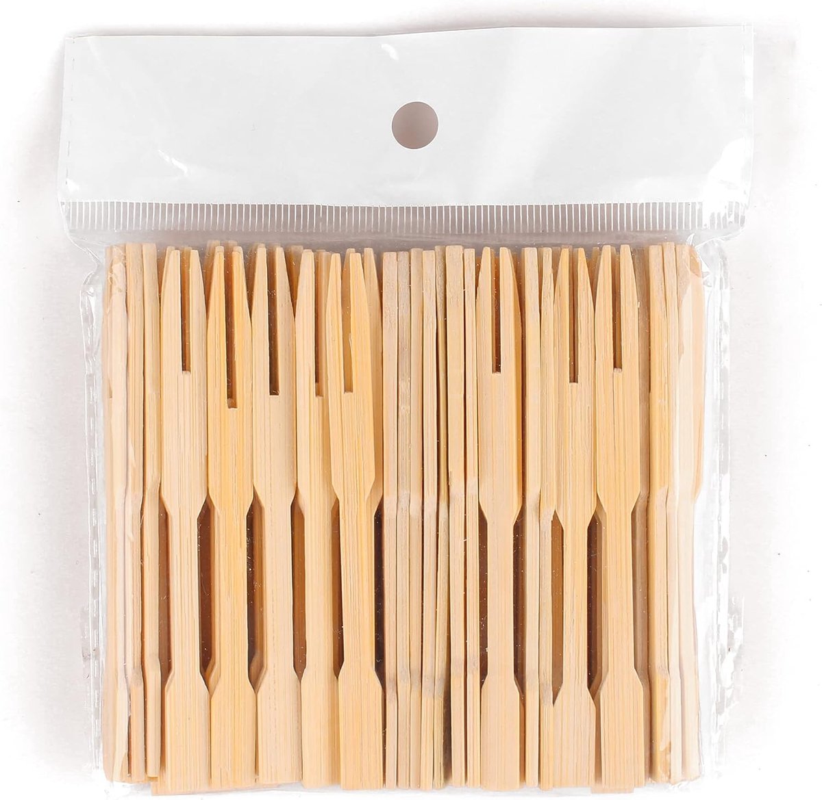 Cocktailvorken, 100 stuks, tweetangige fruitvorken, wegwerpbestek, houten vorken, fruitspiesen, hout, voorgerecht, picks, cocktailvork, vingerfood-spiesen