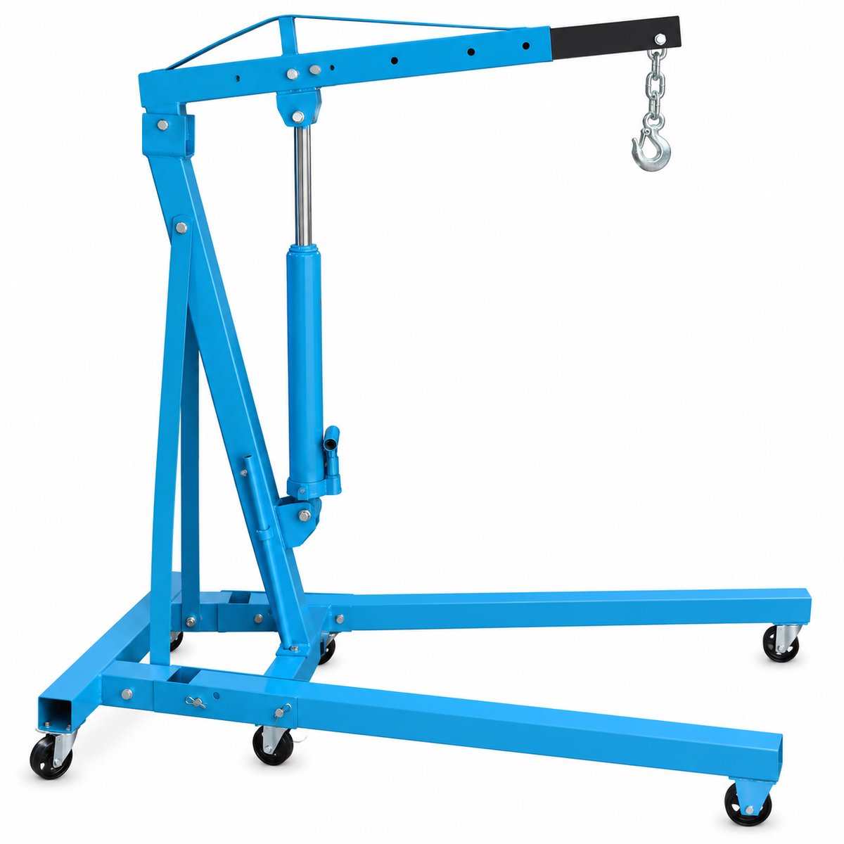 Hydraulische Motorblokkraan -werkplaatskraan 2000 kg Hefvermogen - Inklapbaar - Verrijdbaar - Blauw