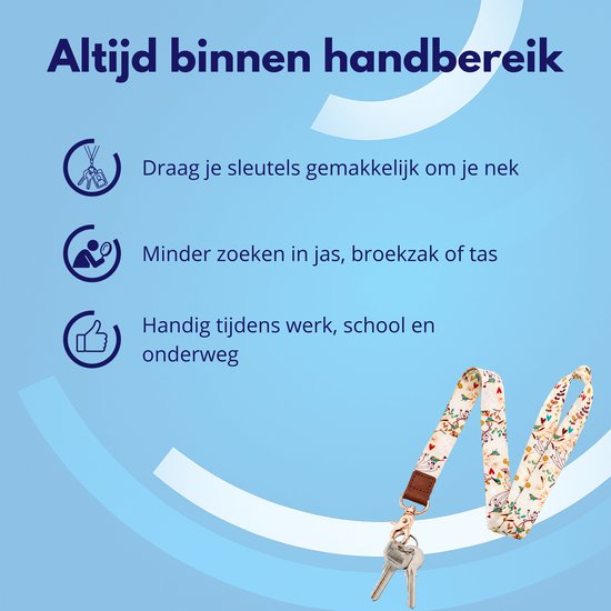 Draag je sleutels om je nek met deze lanyards, ideaal voor werk, school en onderweg.