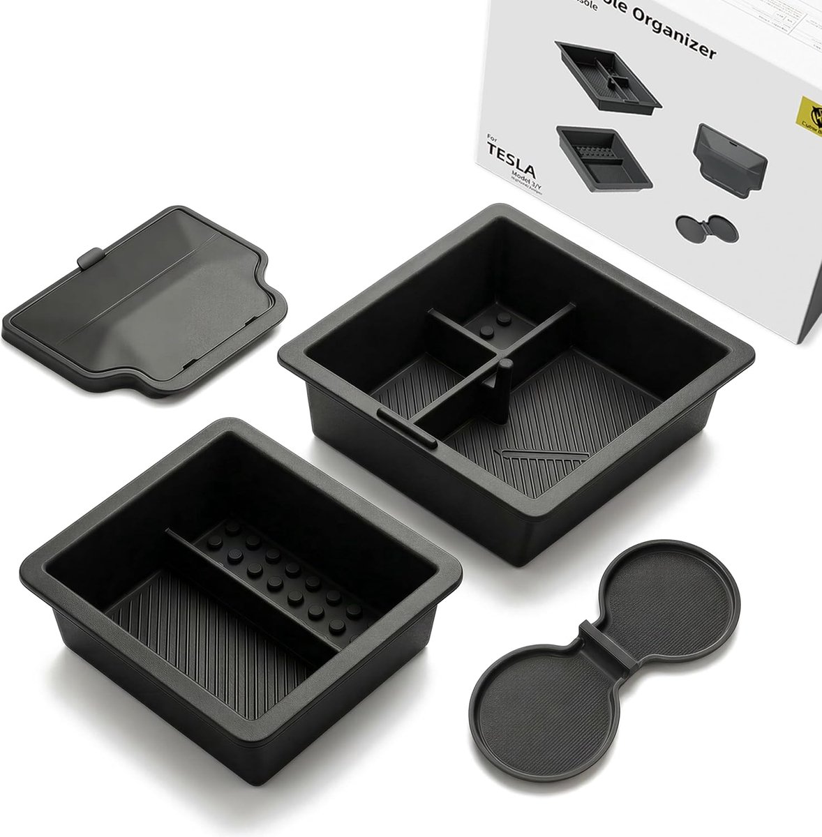 Middenconsole-organizer - Set van 4 - Antislip - Magnetisch - Siliconen