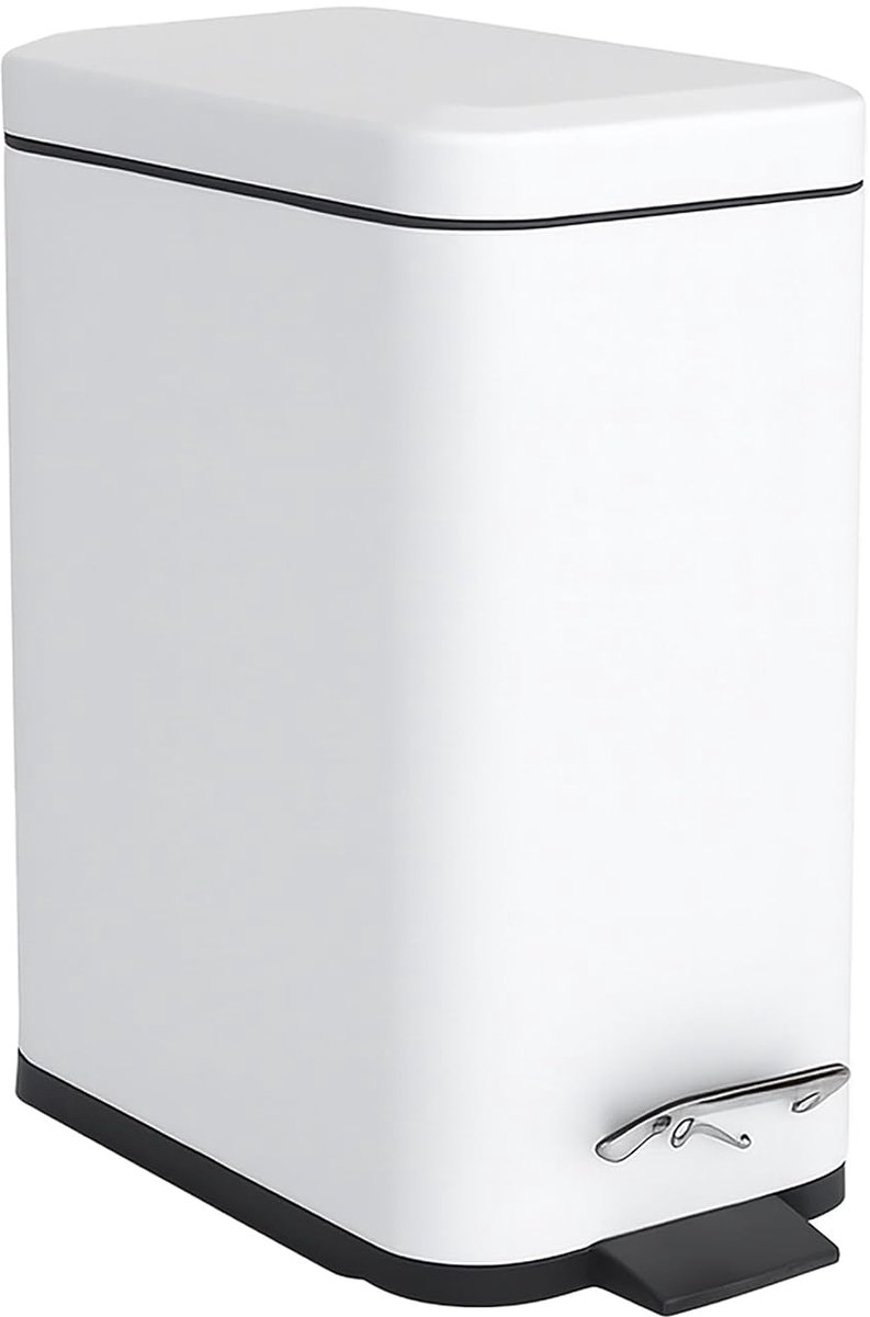 Badkamer pedaalemmer met soft-close, 5 liter, matte afwerking, uitneembare binnenemmer, 29,5 x 26 x 14 cm