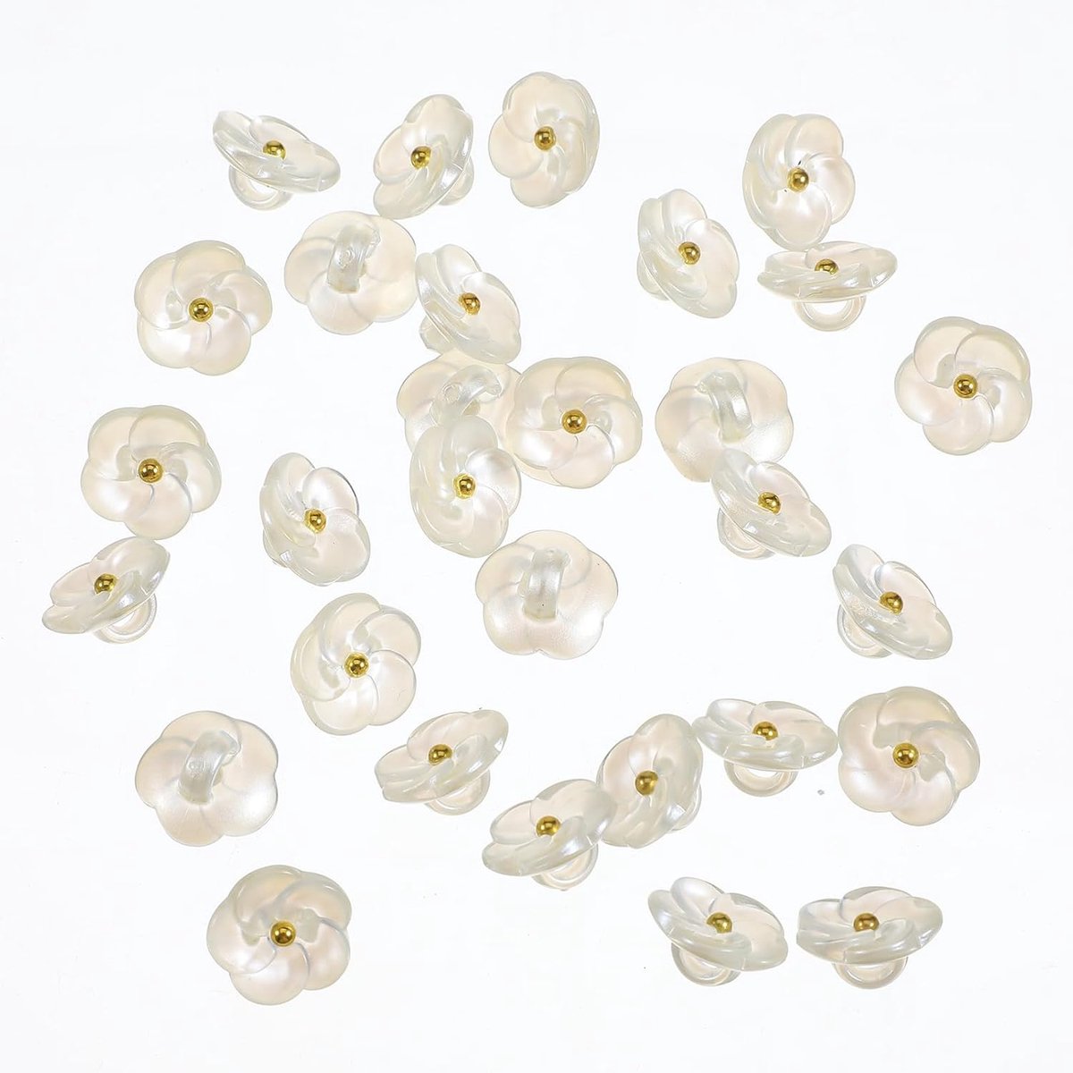 30 stuks bloemknoppen om te naaien, knoophoezen voor vrouwen, blouses voor naaien, accessoires, doe-het-zelf ambachten