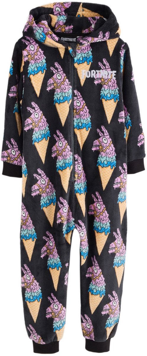 Next - Jongens - Fleece onesie - Zwart