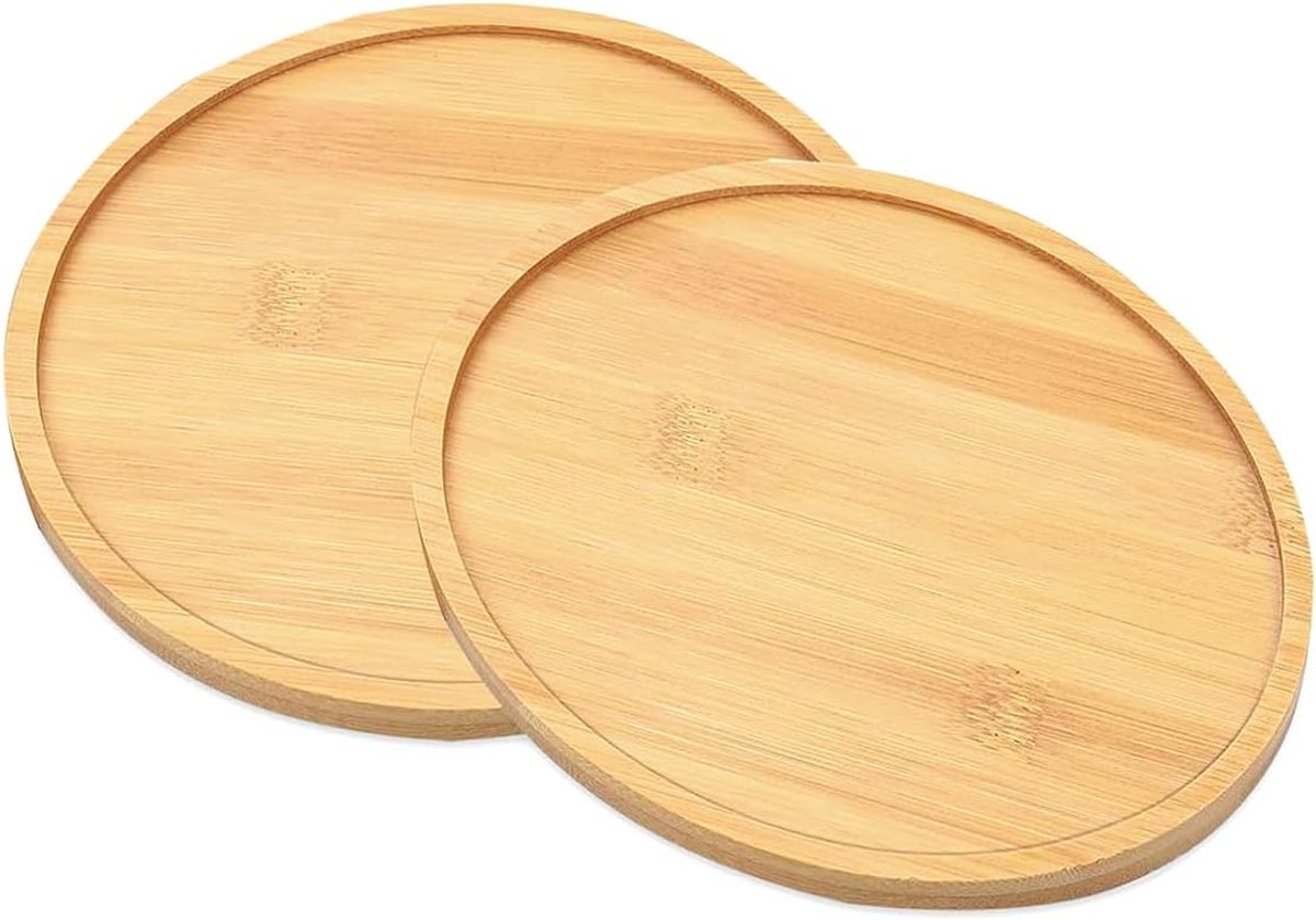 Schotels, geschikt voor binnen en buiten, tuin, ronde trays voor onderzetters, thee, koffie, cake, fruit