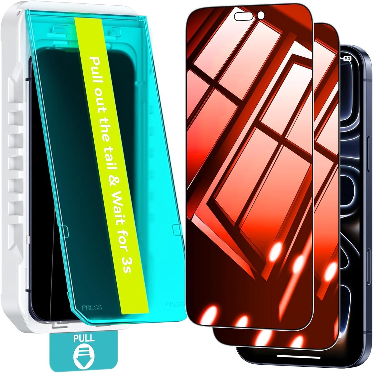 Pantserglas inkijkbescherming voor iPhone 17 Pro Max / 16