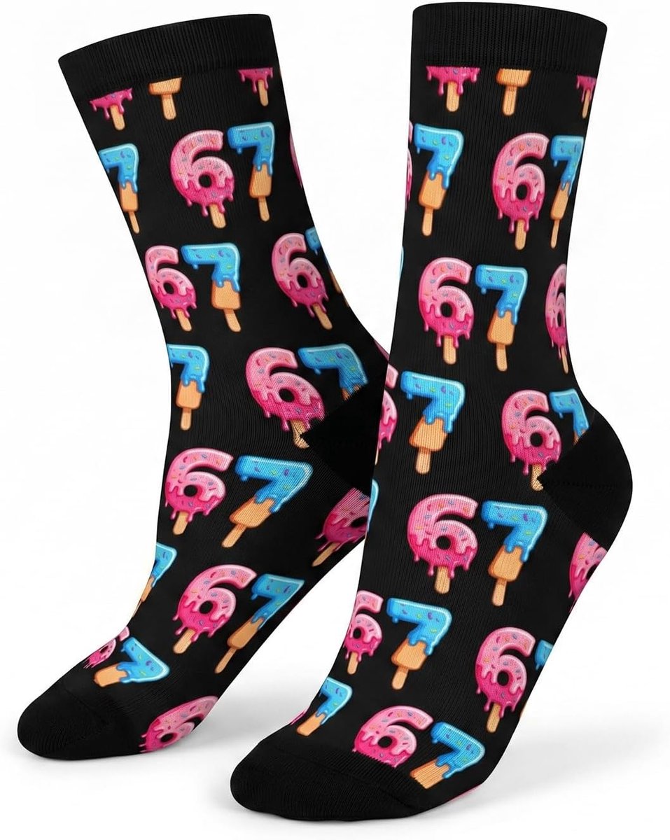 Sokken in volwassenenmaat, patroon 67, kleurrijk, grappig cadeau voor vrienden, tekensokken, grappige sokken, crew socks
