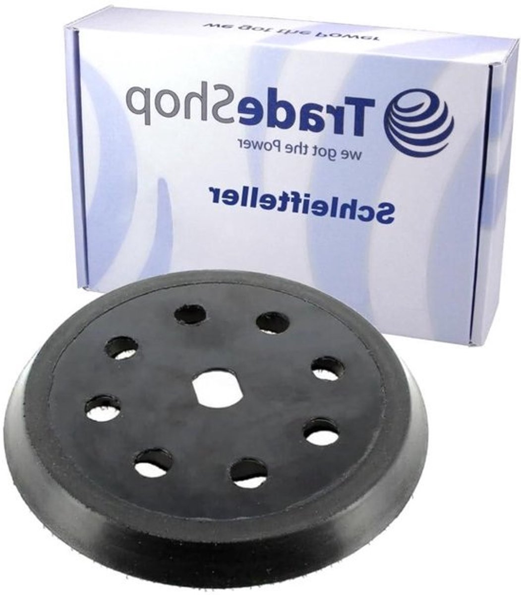 Schuurschijf Klittenband - Steunschijf Polijstschijf - Schuren en Polijsten - 8 Stofgaten - 125 mm - Zwart