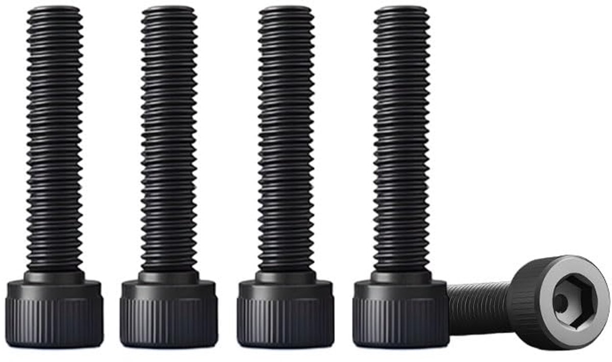 5 stuks zeshoekige socket hoofd cap schroeven, M4 x 100 mm 12,9 legering staal vervangende machine-bevestigingsschroeven, volledige draad voor fiets motorfiets reparatie (M4 x 20)