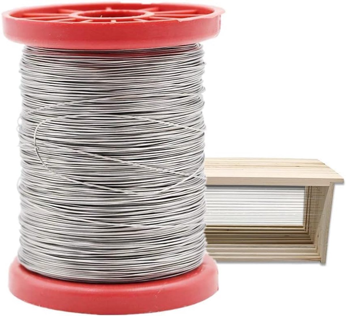 500g Bijenteeltdraad Roll Roestvrij Staaldraad Imker Foundation Tool Bijenteelt Bijenkorf Frame Maker Draadrol voor Tuinhek Multifunctionele Draadrol voor Hangende Kleding 0,5 mm x 220 m