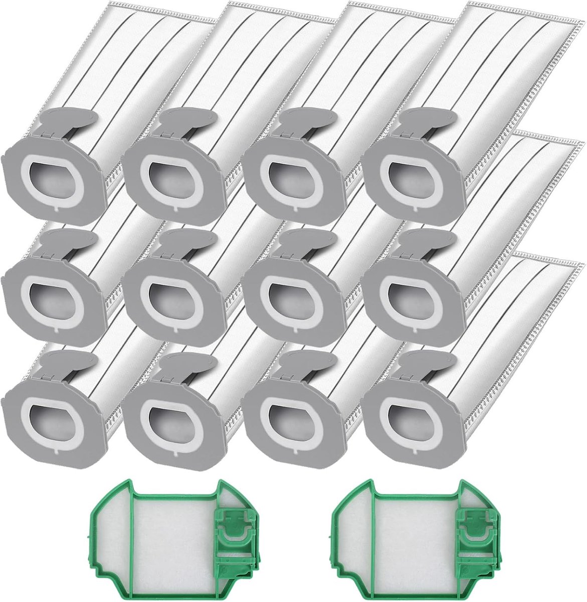 12 stofzuigerzakken voor Vorwerk Kobold VK7 FP7 met 2 filters, Kobold FP7 Premium filterzakken voor Vorwerk stofzuigerzakken VK7
