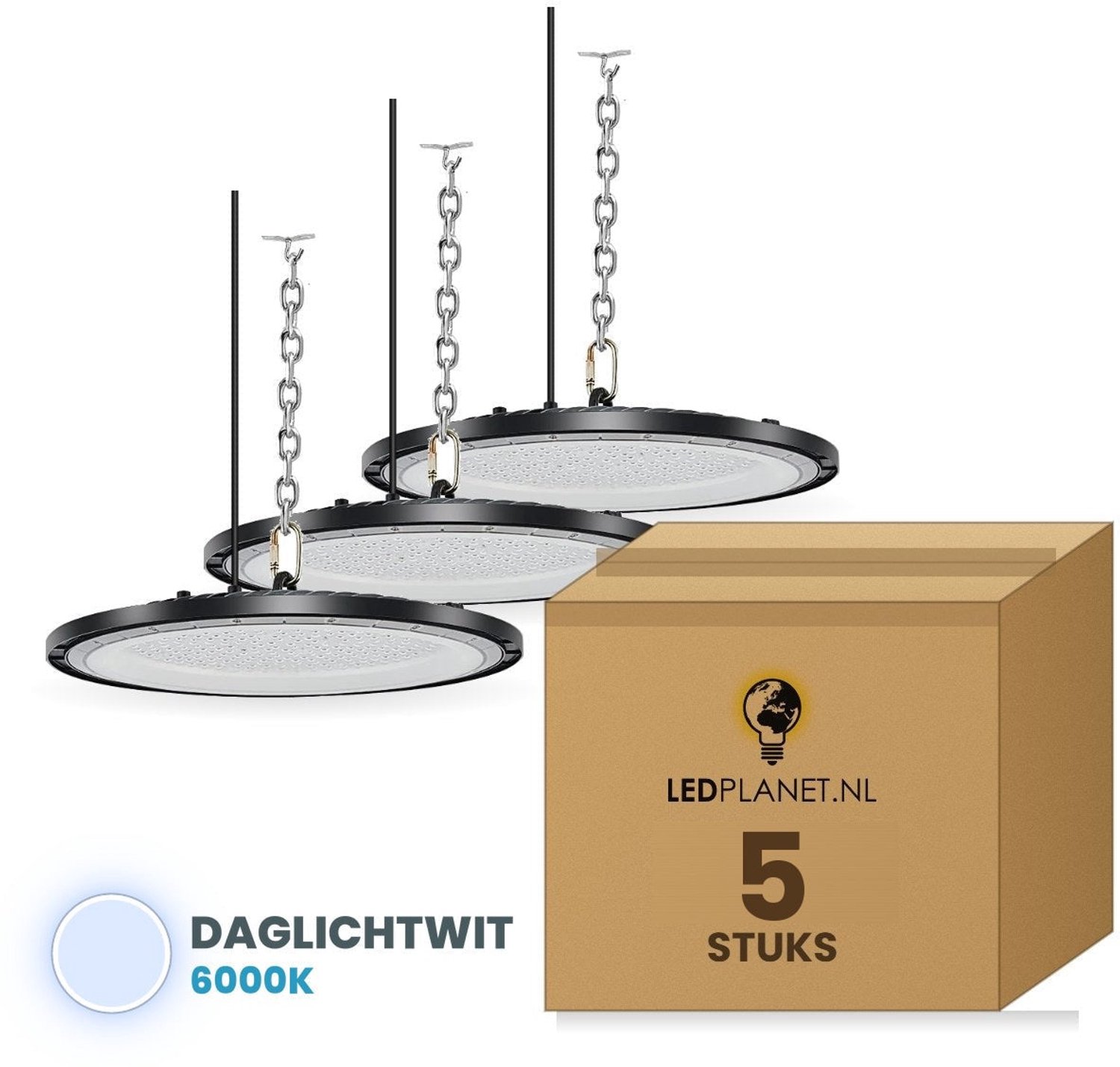 Tsong UFO LED High Bay lamp 100W - 12.000 lm - Daglichtwit 6000K - 5 stuks - IP65 - 230V