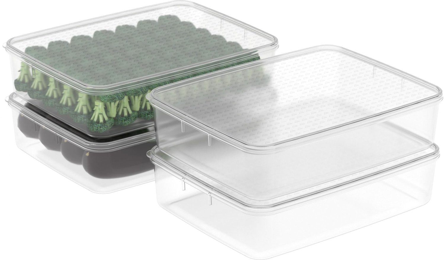 Set van 4 Voedselopslagdozen, 5L voor Magnetron en Vriezer