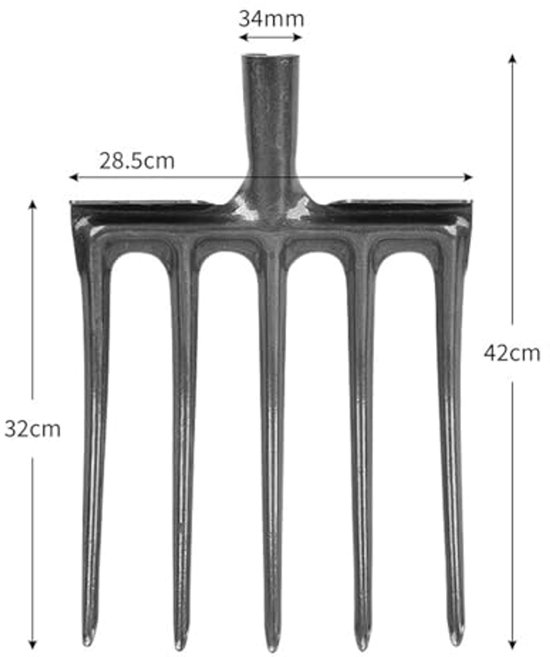 Tuingereedschap - Carbon Stalen Graafvork met 5 Tanden — afbeelding 2