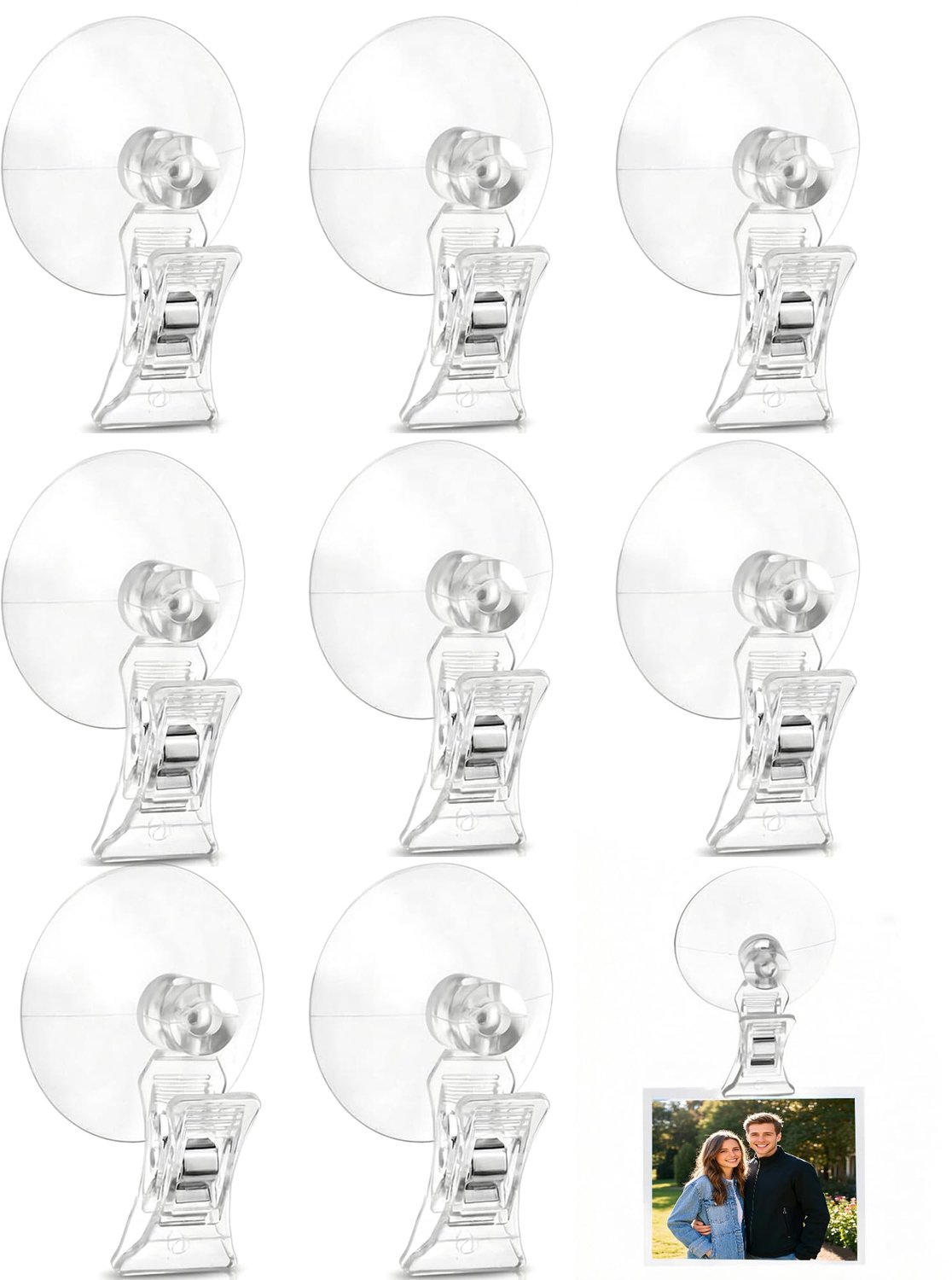 8-Pack Multifunctionele Zuignapclips voor Organisatie