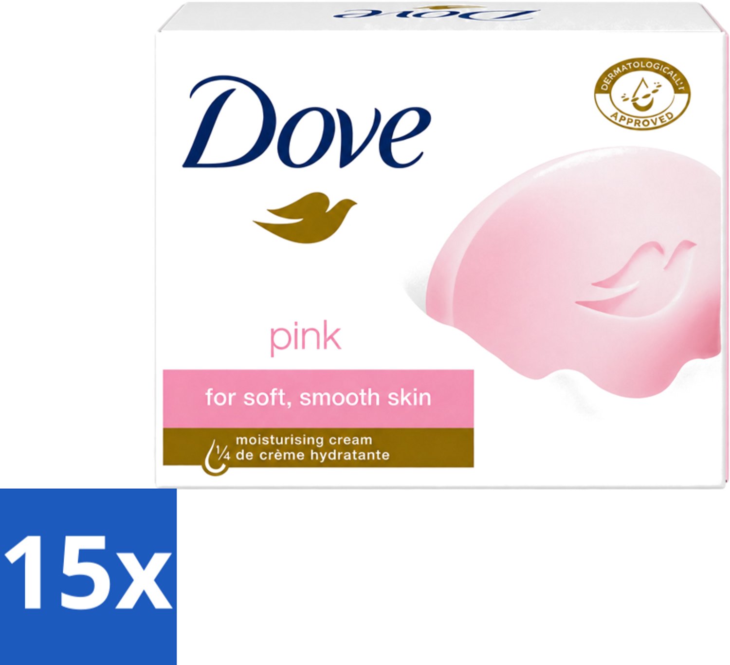 15 x Dove - Zeep - Pink - Hydraterend - 90 g - Voordeelverpakking - 15 stuks