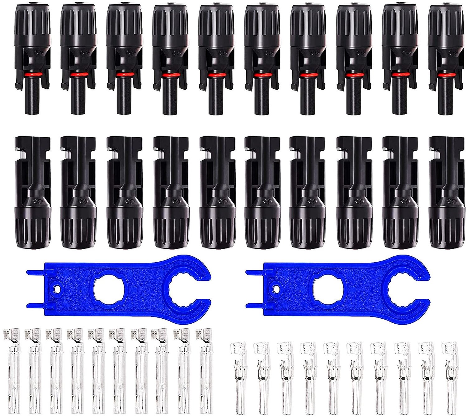 Zonnepaneelstekkers 10 Stuks - Mannelijk/Vrouwelijk - Draadkabelverbinders - Fotovoltaïsche Connector - Zonnepaneel-Kabelstekker - Nominale Spanning 1000VDC - Zonneconnectoren
