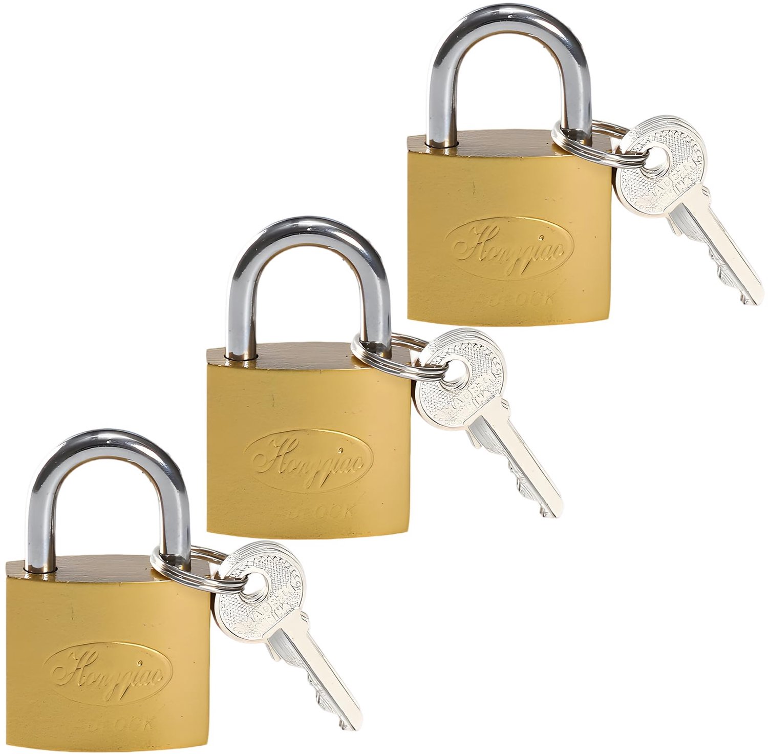 Set van 3 Robuuste Hangsloten met 9 Sleutels