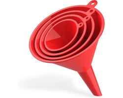 Trechter Set van 4 - Voedselgeschikt BPA-vrij - Keuken Vulhulp - Mini Trechter voor Vloeistoffen - Olietrechter voor Auto - Antislip Handvat - Vultrechter