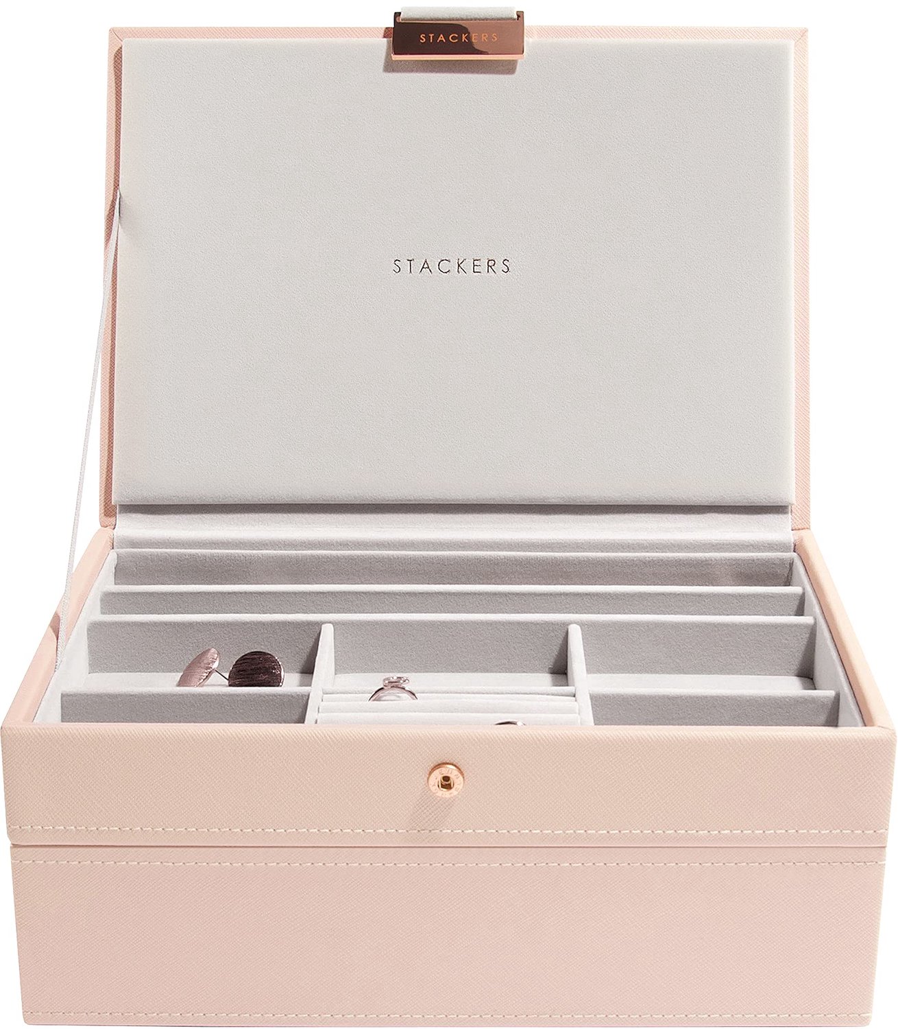 Juweelbox Set van 2 - Blush Pink - Met 1 lade en 2 compartimenten