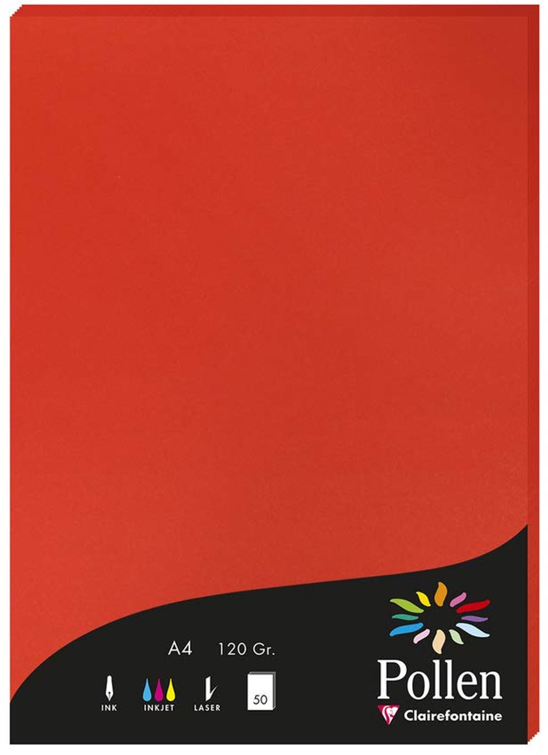 Pack van 50 Vellen A4 Kleurpapier 120g Koraalrood
