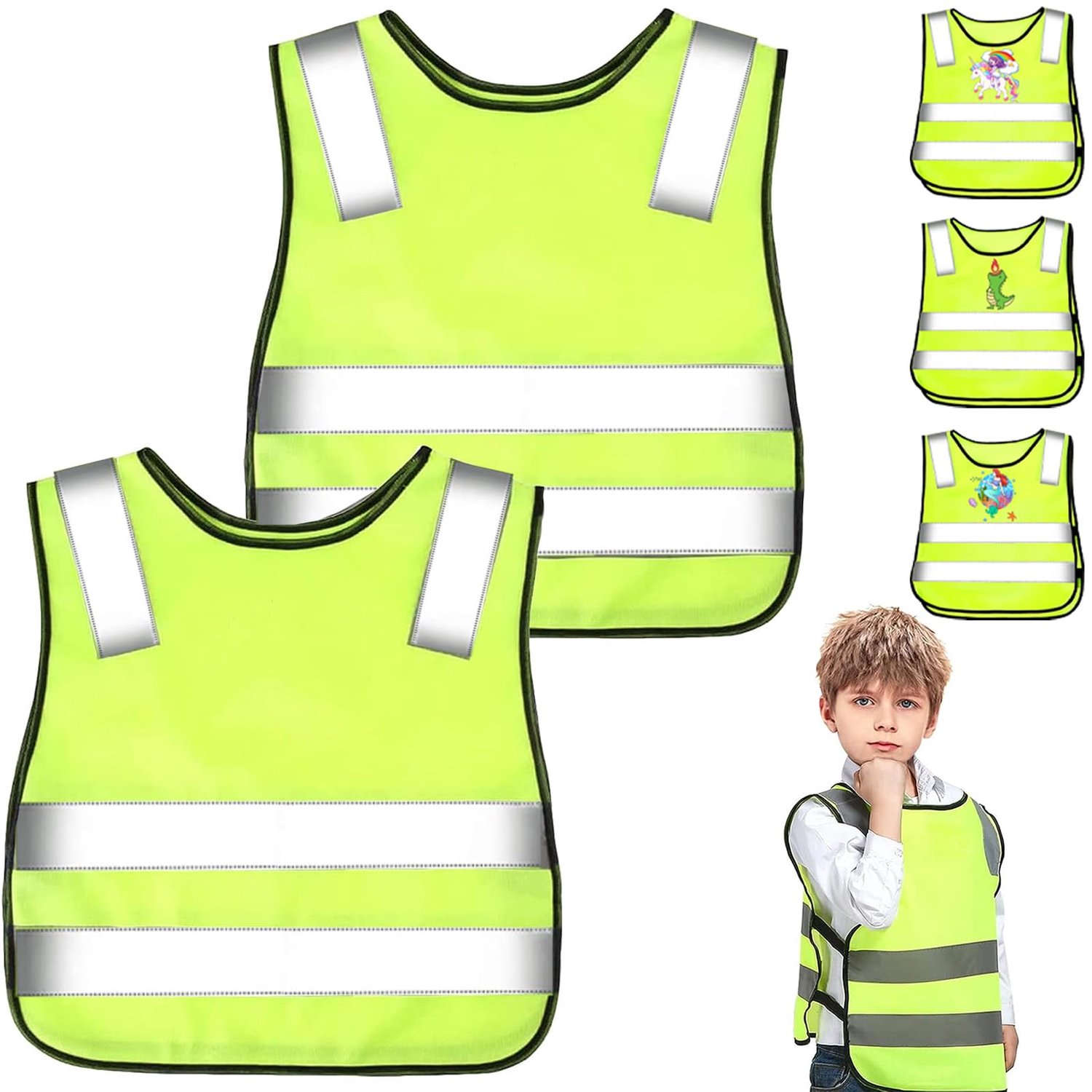 Set van 2 Veiligheidsvesten voor Kinderen met Reflecterende Strips
