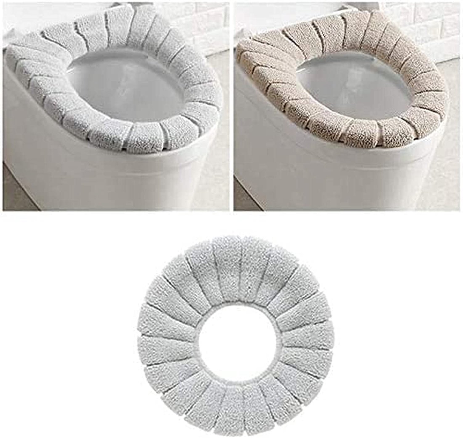 Set van 2 Universele Toiletzitkussens van Rekbaar Stof