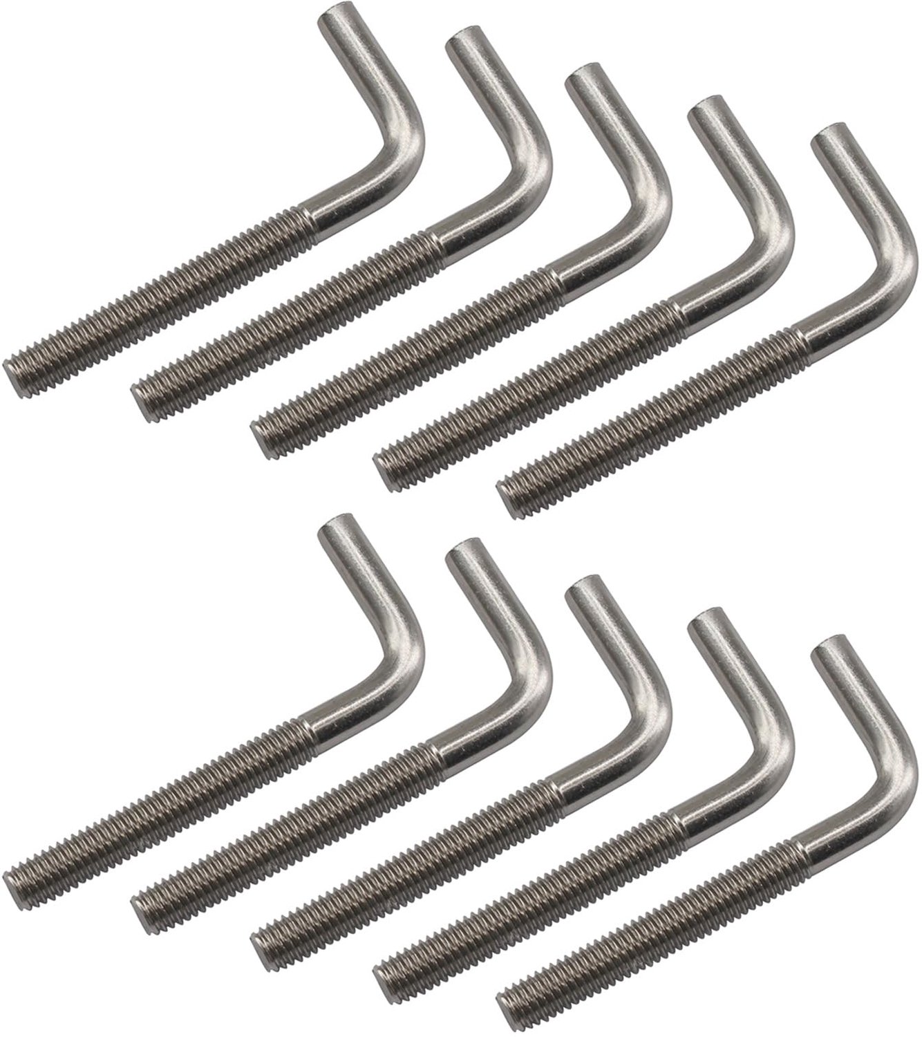 15 Stuks M8 x 100 mm L-vormige Haakschroeven - Roestvrij Staal 304