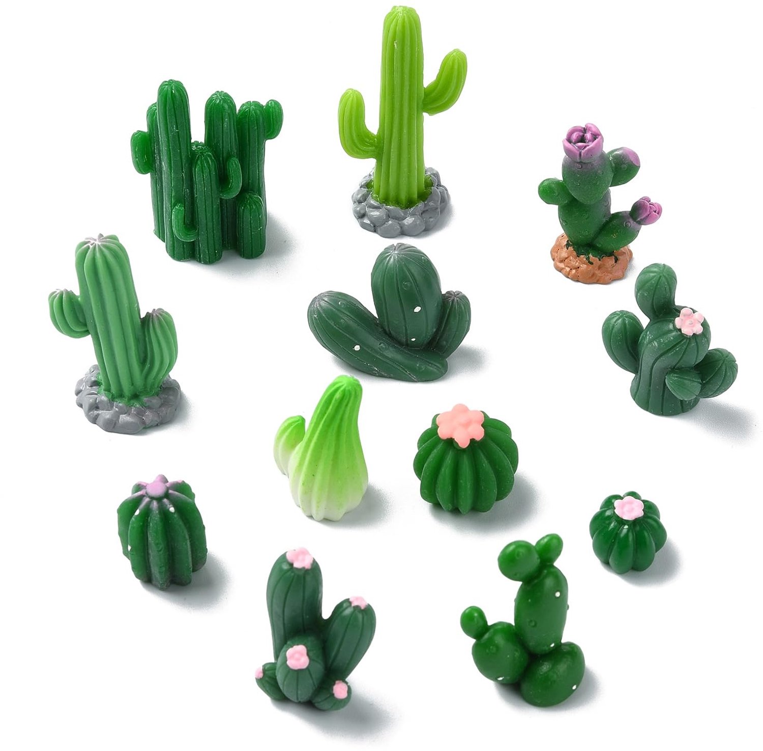 Miniatuur Hars Cactus Beeldjes voor Ambachten en Decoratie, 60 Stuks