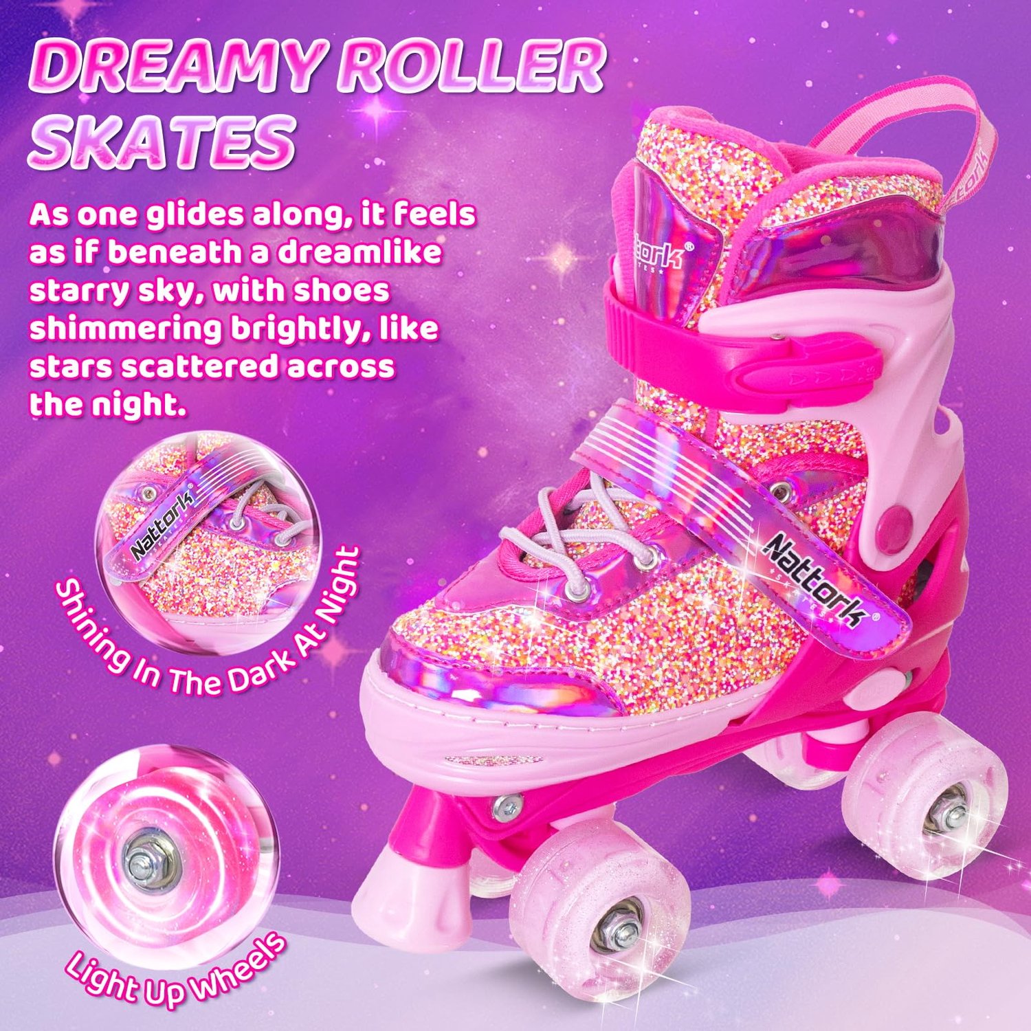 Verstelbare Rolschaatsen voor Meisjes 4 Maten Binnen en Buiten Candy Colors