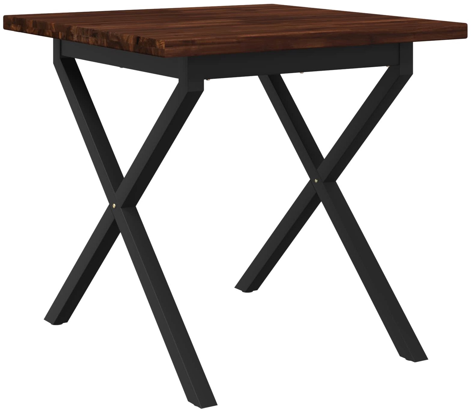 vidaXL Vierkante - Eettafel - 80 - x - 80 - x - 75 - cm - Massief - Acacia - Hout Donkerbruin en Zwart