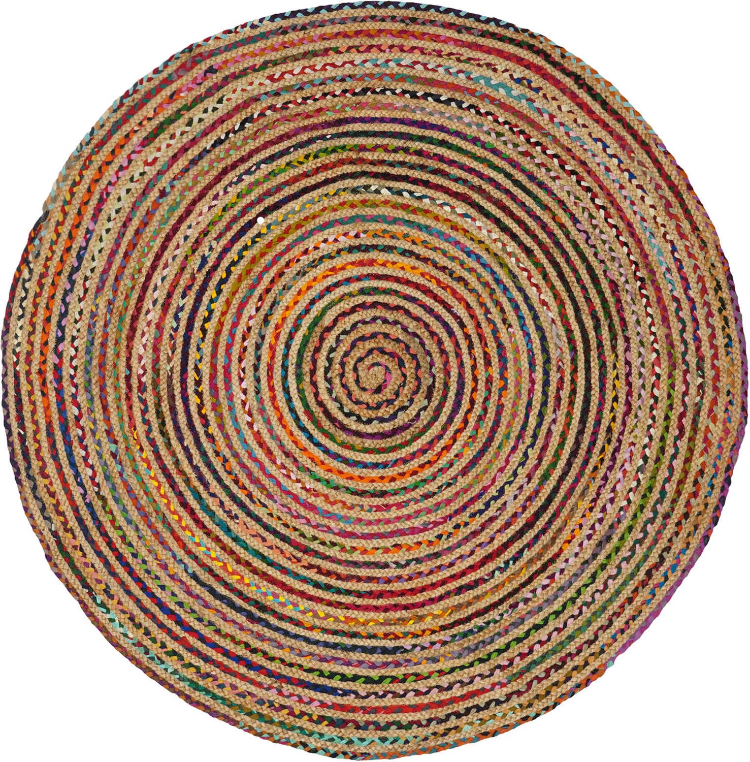 vidaXL Gebied - Tapijt - Multikleur - Ø - 90 - cm - Jute