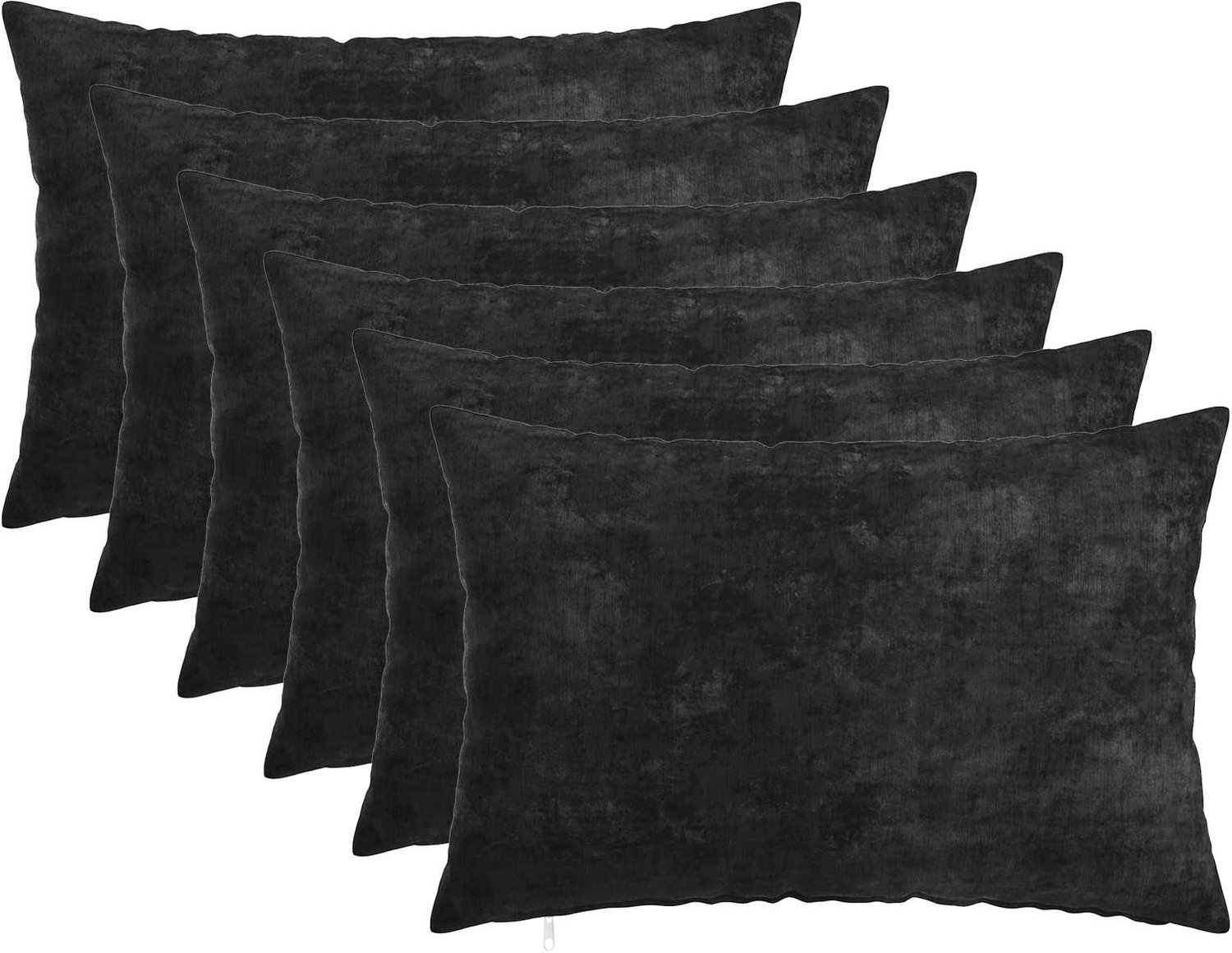 vidaXL Dekenkussen - 6 - st - HEERLEN - Antraciet - 40 - x - 60 - cm - Chenille - Stof