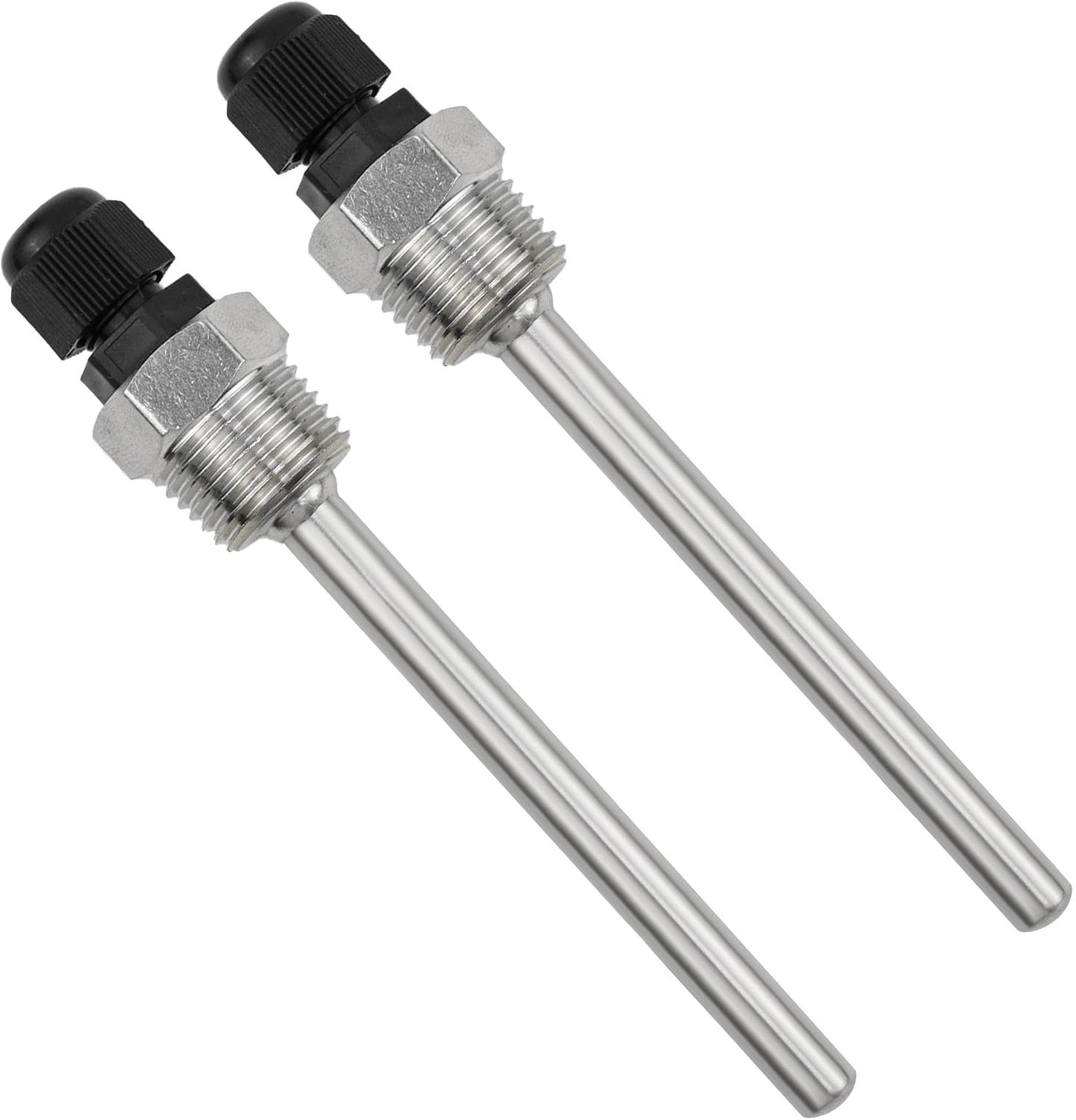 Set van 2 Roestvrijstalen Dipsleeves voor Temperatuur Sensoren