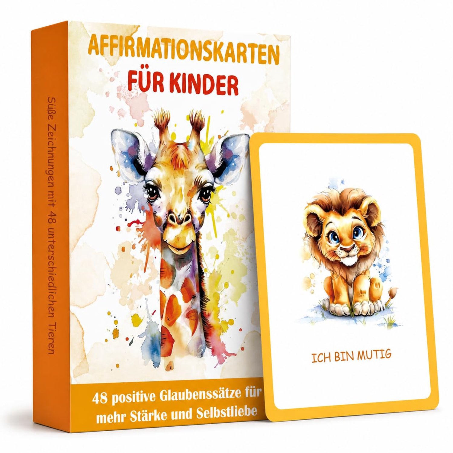 Affirmatiekaarten - 48 Vellen met Dierenmotieven - Inclusief Opbergdoos