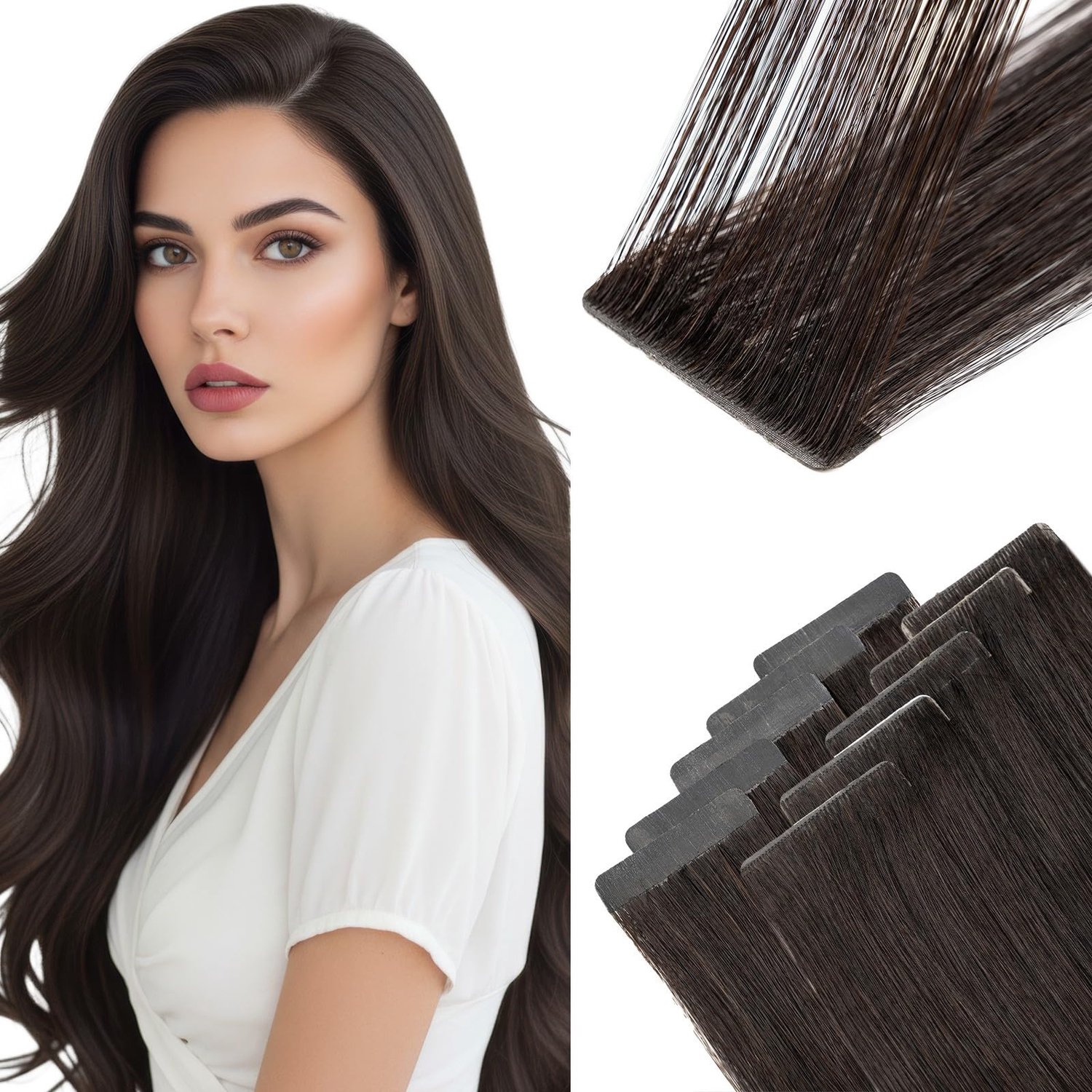 Tape-in Haarverlengingen 25 cm Effen Balayage 10 Stuks